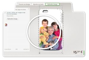 uploader une photo et imprimer sur une coque téléphone