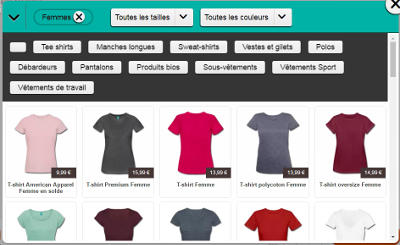 LA gamme de t-shirts Spreadshirt, catégorie femmes.