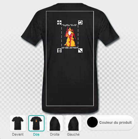Imprimer le t-shirt geek au dos, faire glisser un design.