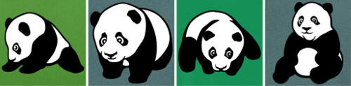 Petits pandas kawaii à personnaliser.