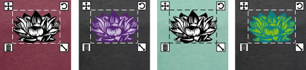 Varionations de couleurs sur un design lotus