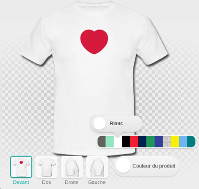 t-shirt blanc basique avec un coeur.