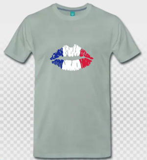 Drapeau français et t-shirt clair, personnalisez votre t-shirt France en ligne.