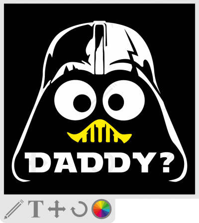 t-shirt geek i am your father et caliméro portant un casque de dark vador